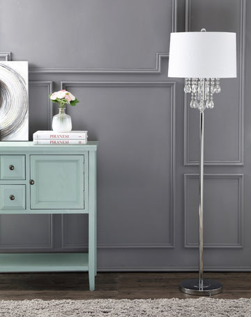 Abigail 61" Crystal / Metal LED Floor Lamp - JONATHAN Y